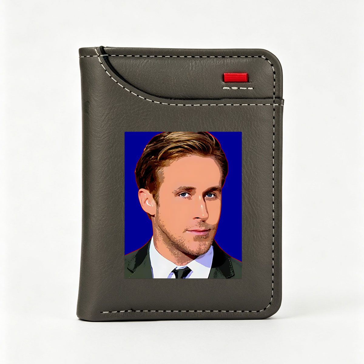 Ryan Gosling in a formal suit against a blue background - Vertical Style Wallet