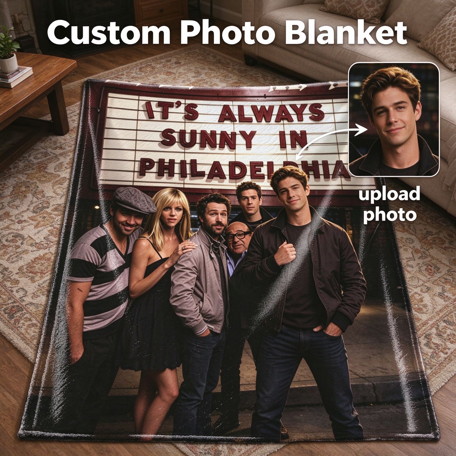 Custom Photo Flannel Throw Blanket Personalized Picture Fleece Bed Couch Cover Lightweight Soft Warm Anti-Pilling Cozy