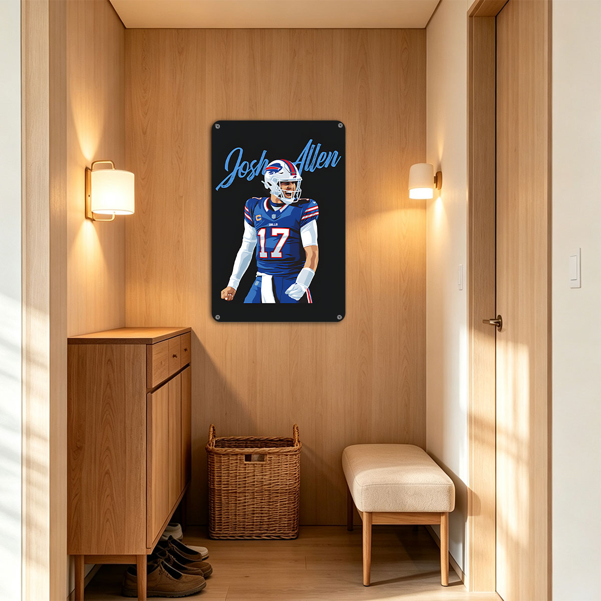 Josh Allen, Buffalo Bills Quarterback #17, NFL Football Player - painting