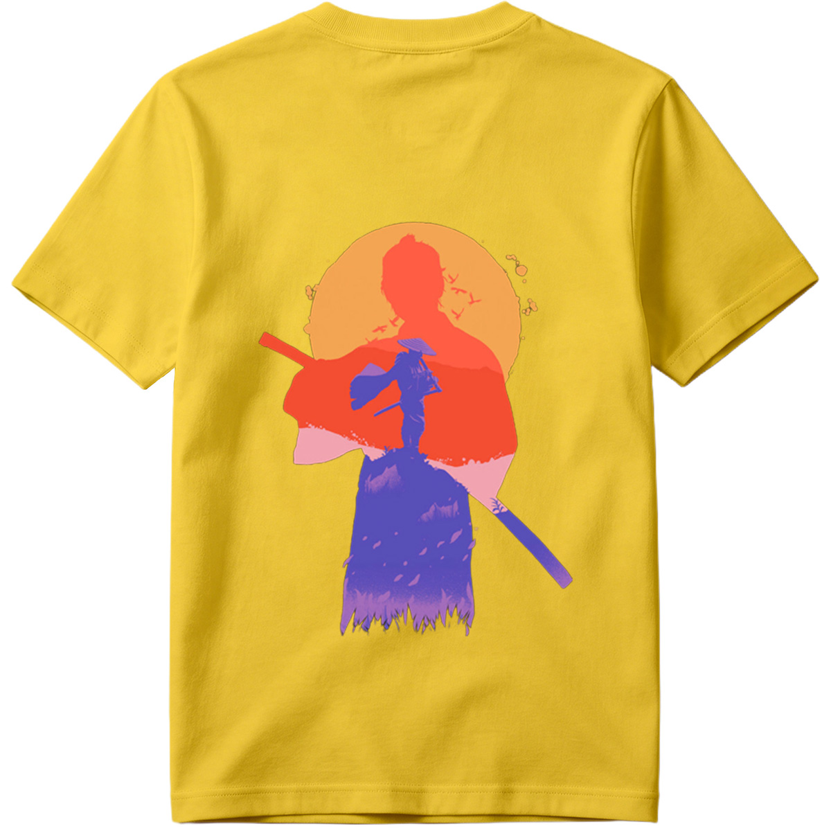 Samurai Silhouette at Sunset - Tee