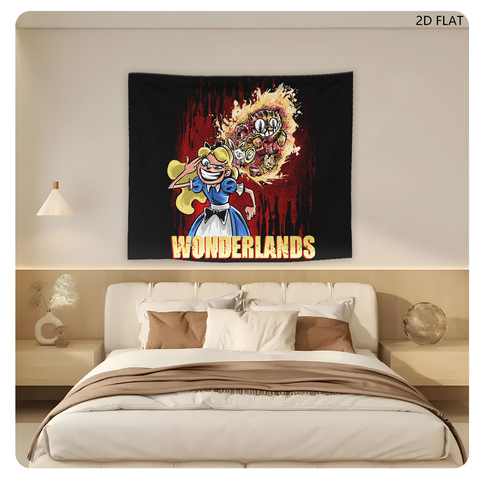 Alice and Cheshire Cat in Wonderlands - Tapestry