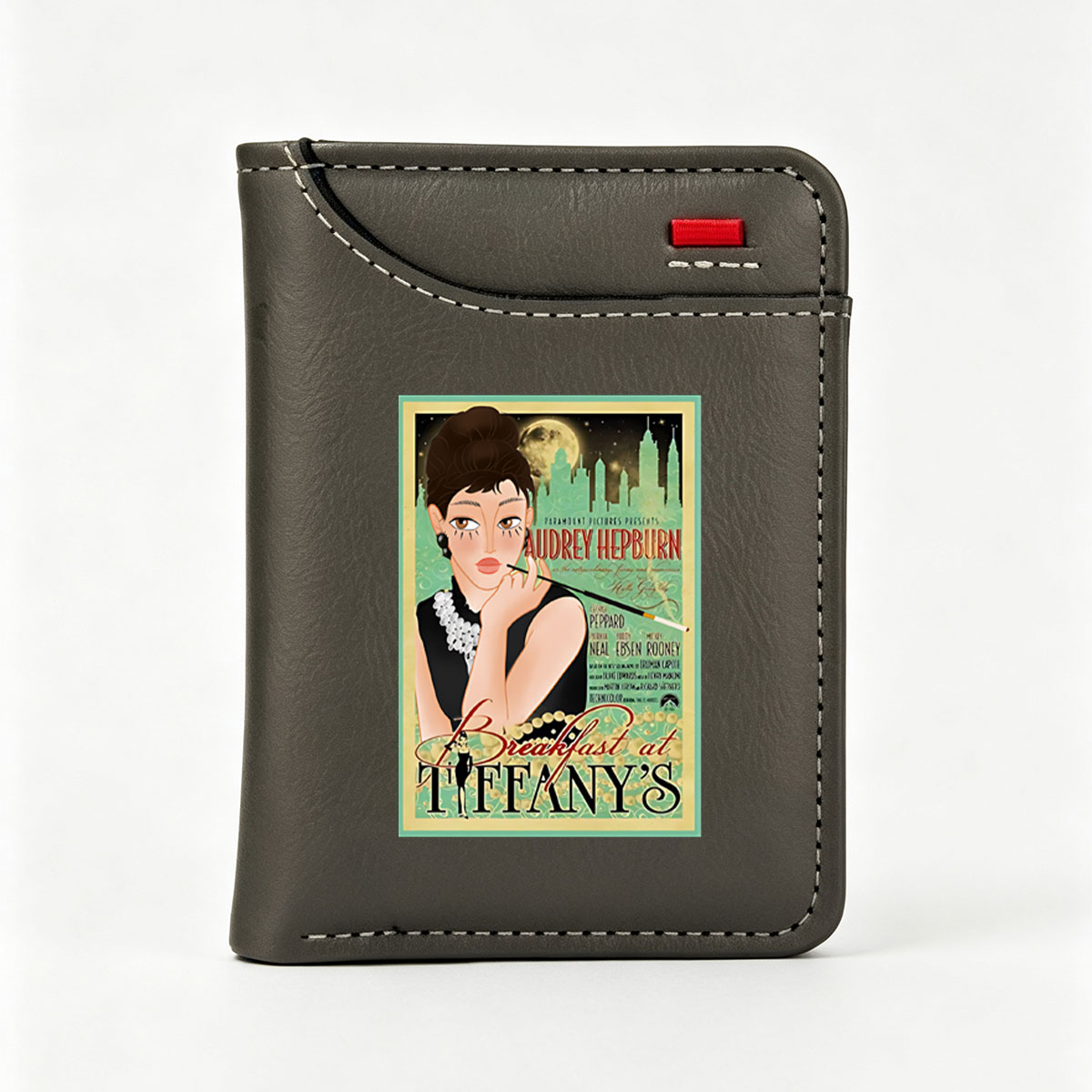 Breakfast at Tiffany's: Audrey Hepburn, George Peppard, Paramount Pictures, Classic Film Poster - Vertical Style Wallet