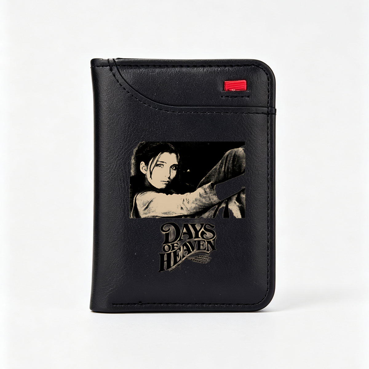 Days of Heaven: A Woman's Gaze in Monochrome - Vertical Style Wallet