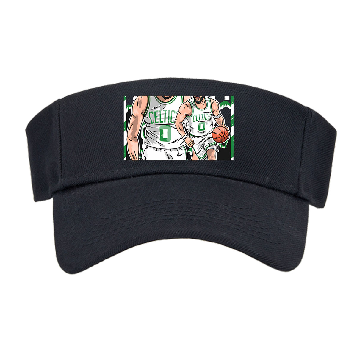 Jayson Tatum in Celtics Uniform, Basketball Action Art -  Visor cap