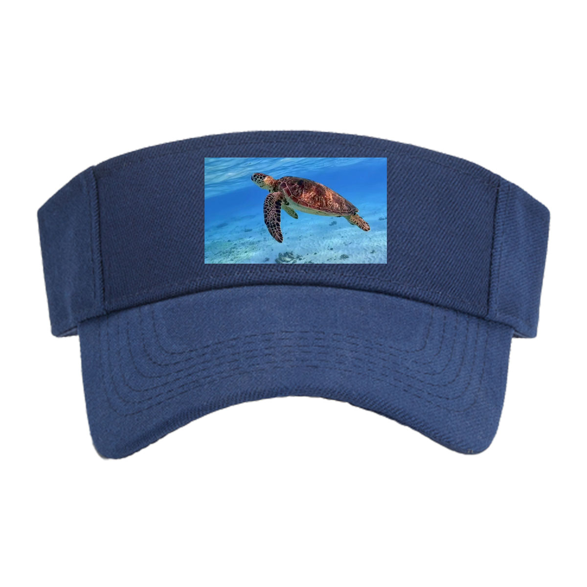 Sea Turtle Swimming in Crystal Clear Waters -  Visor cap
