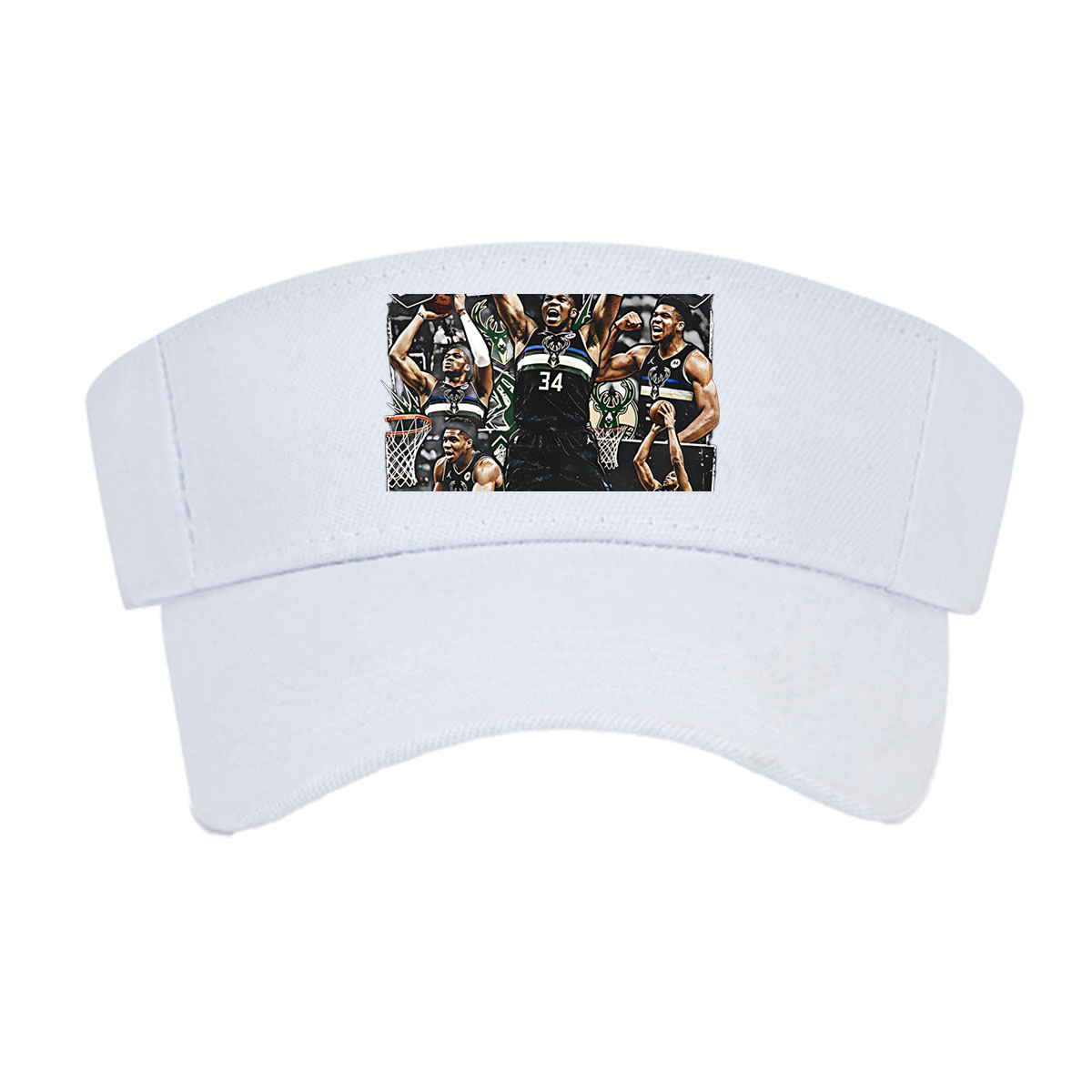 Giannis Antetokounmpo Milwaukee Bucks Basketball Action Montage -  Visor cap