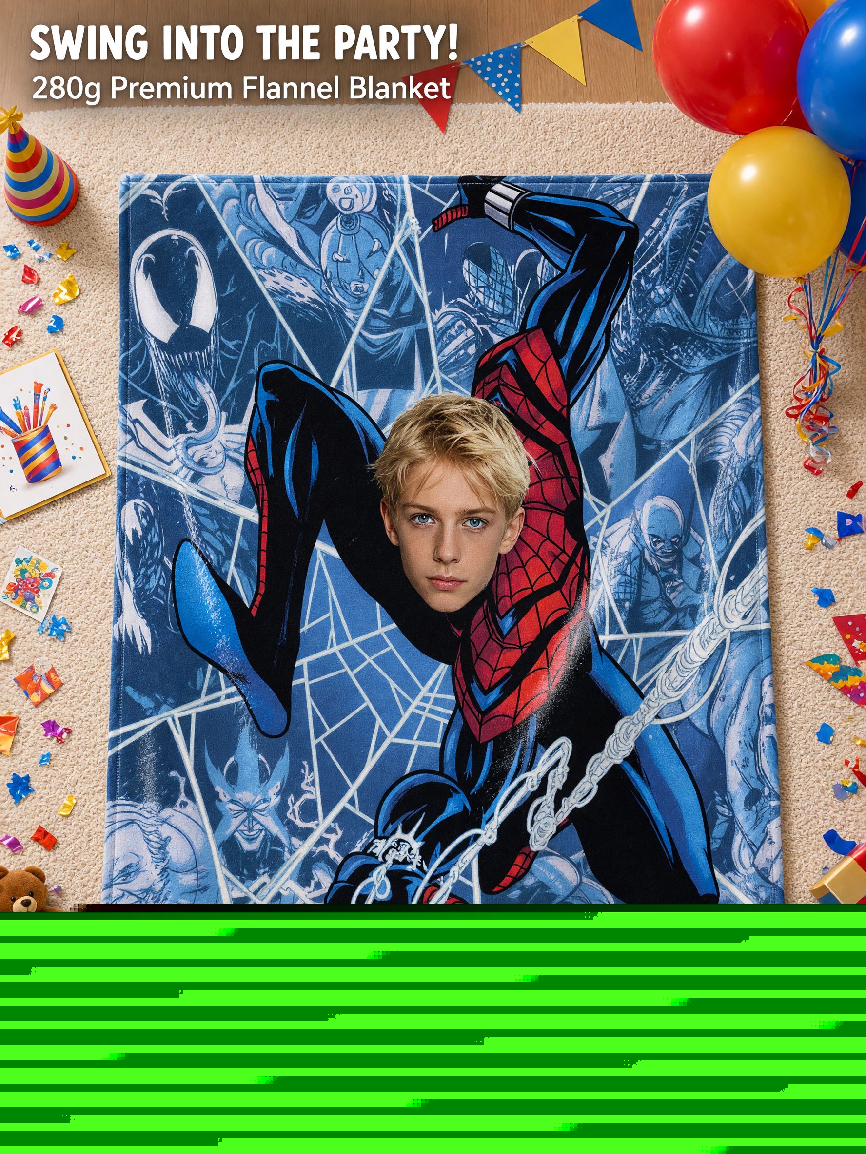 Personalized Superhero Custom Photo Blanket Ultra Soft Flannel Throw Cover for Kids and Comic Fans Ideal Cozy Gift