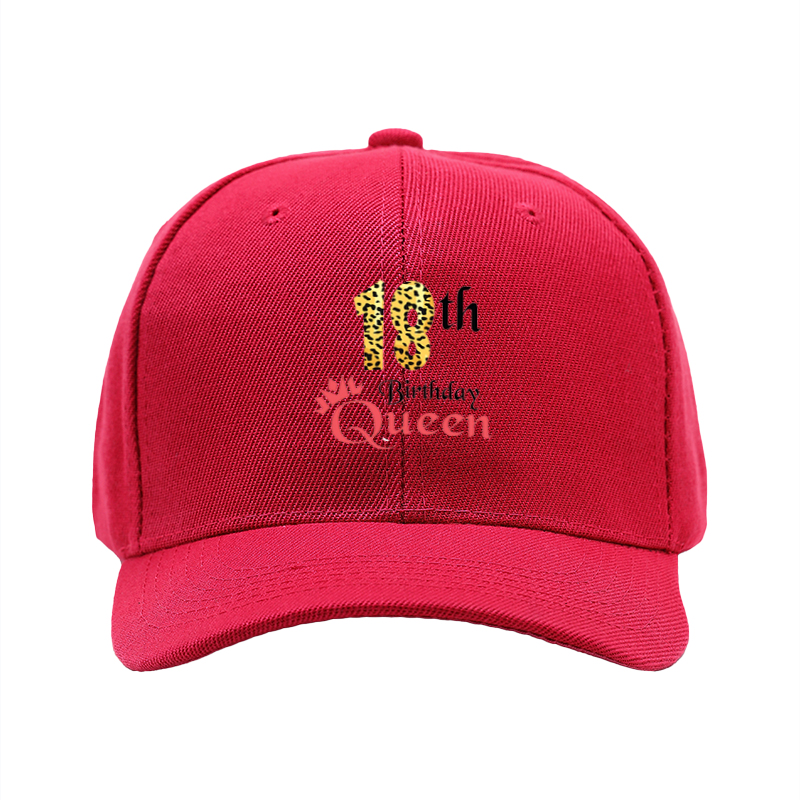 1pc New Leopard Print 18th Birthday Queen Baseball Cap Adjustable Unisex Hat for Party Celebration Adults Fashion Statement Accessory