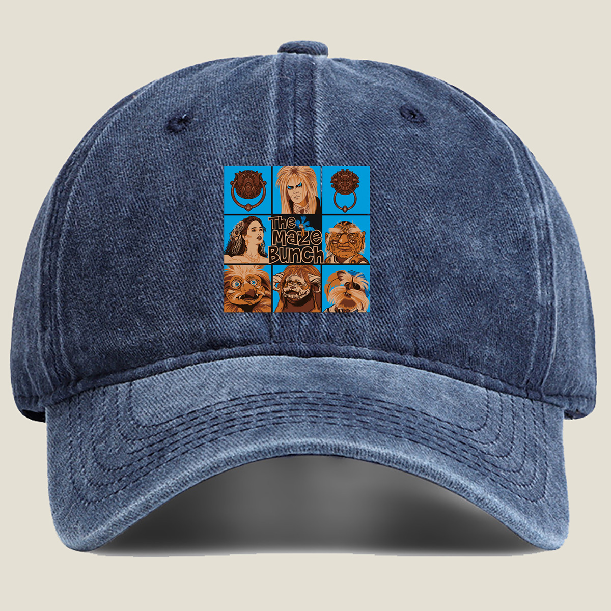 The Maze Bunch: Characters from Labyrinth - Washed Denim - Baseball Cap