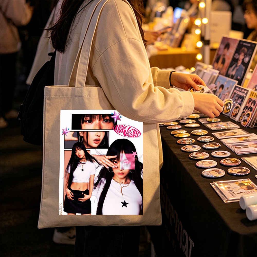 Hanni of NewJeans in a Stylish Collage Featuring Close-Up Shots and Fashionable Outfits - Canvas tote bags