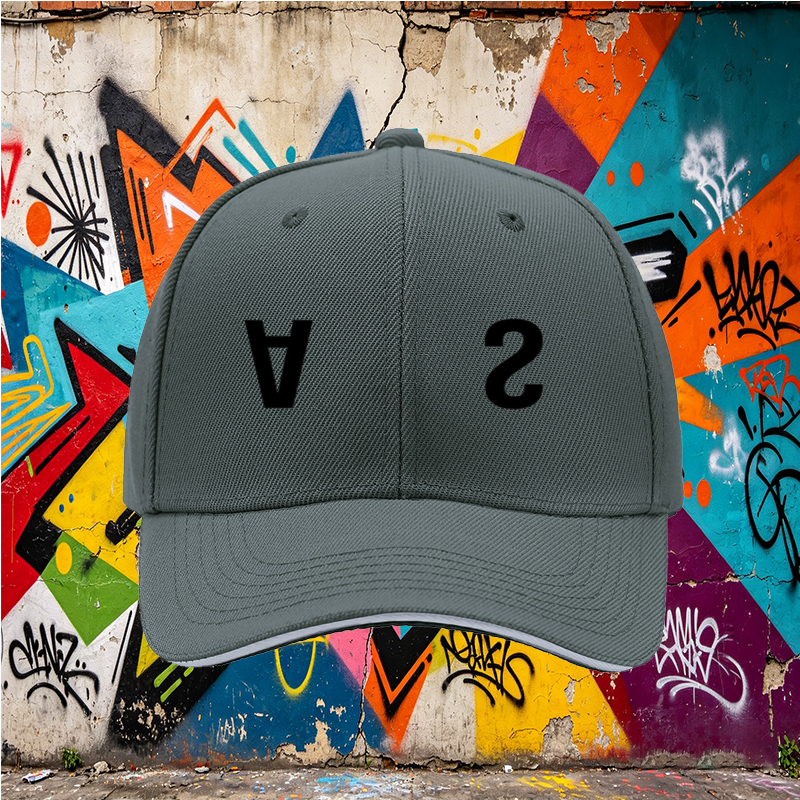 Unisex Classic Sandwich Hat with AS Logo Print - Lightweight Cotton Baseball Cap for Outdoor Activities, Travel, and Casual Wear - Perfect for Men and Women Seeking Comfortable Sun Protection and Stylish Look