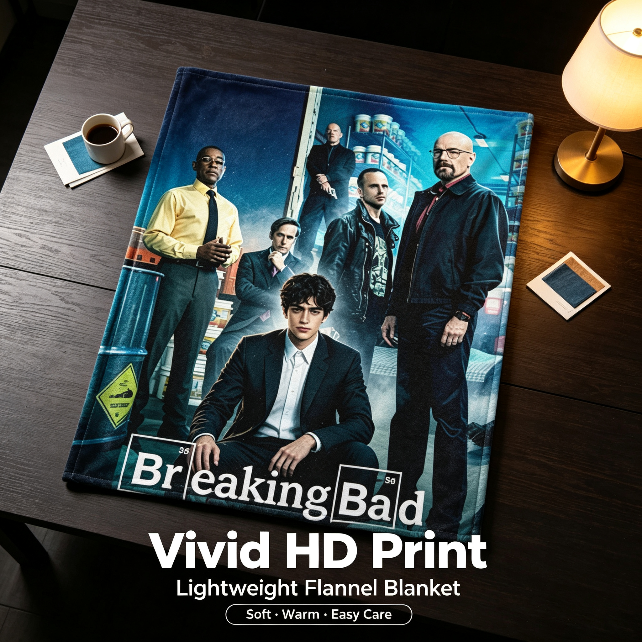 Custom Face Blanket Breaking Bad TV Show Flannel Blanket Perfect for Fans of Walter White and Jesse Pinkman Ideal for Couch, Bed, or Travel Great Gift Idea for Movie Enthusiasts and Collectors