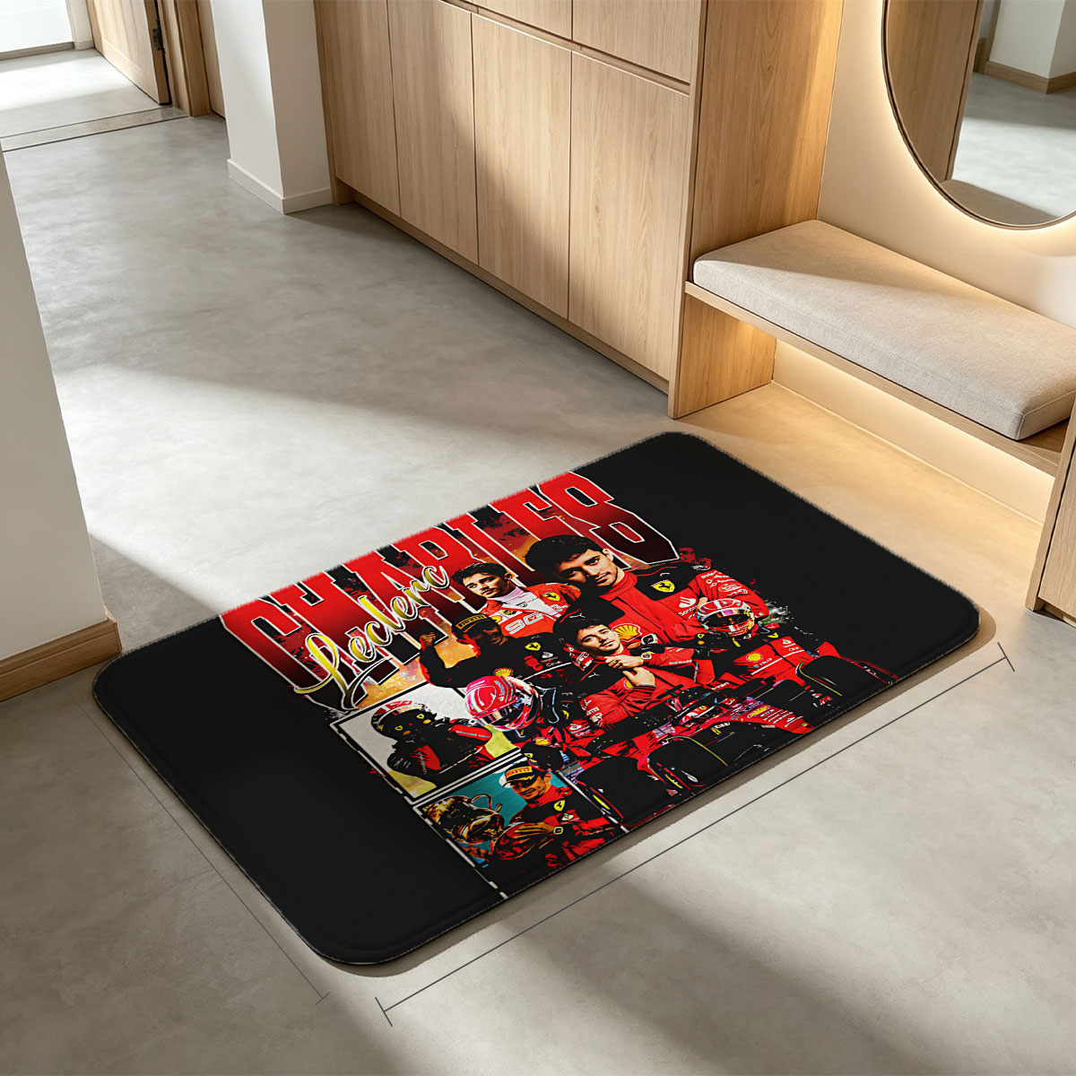 Charles Leclerc Ferrari F1 Racing Driver Collection - Flannel floor mat
