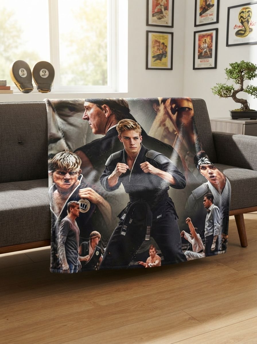 Custom Face Photo Martial Arts Flannel Throw Blanket Soft Fleece Bed Sofa Wrap Cozy Personalized Gift