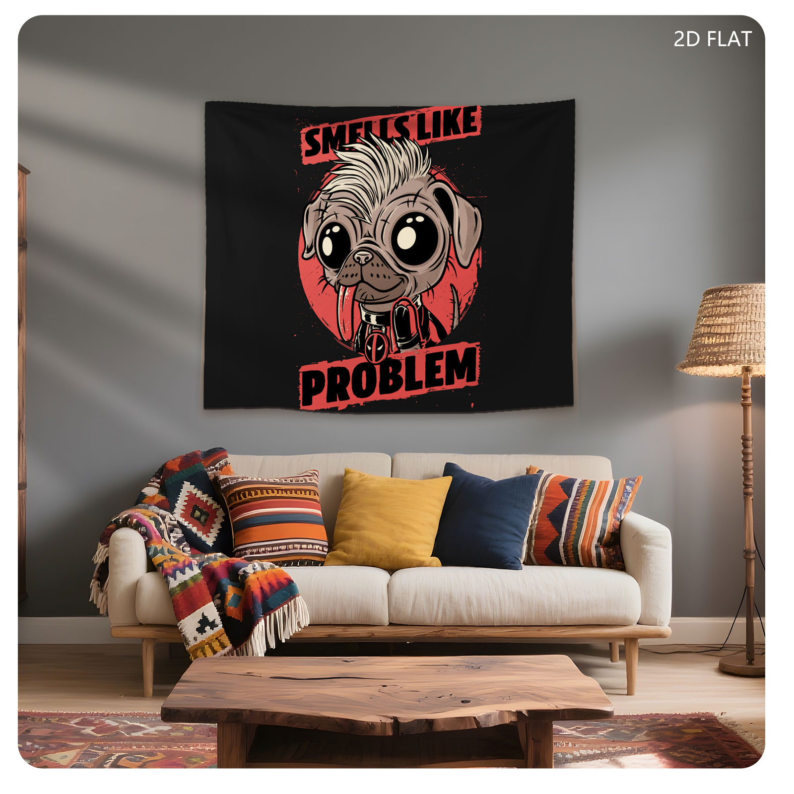 Deadpool Pug: Smells Like Problem - Tapestry