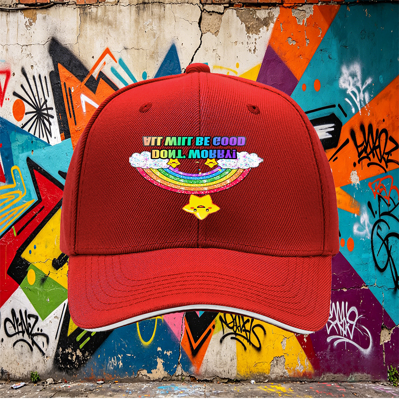Unisex Classic Sandwich Hat with Rainbow Star Print 
