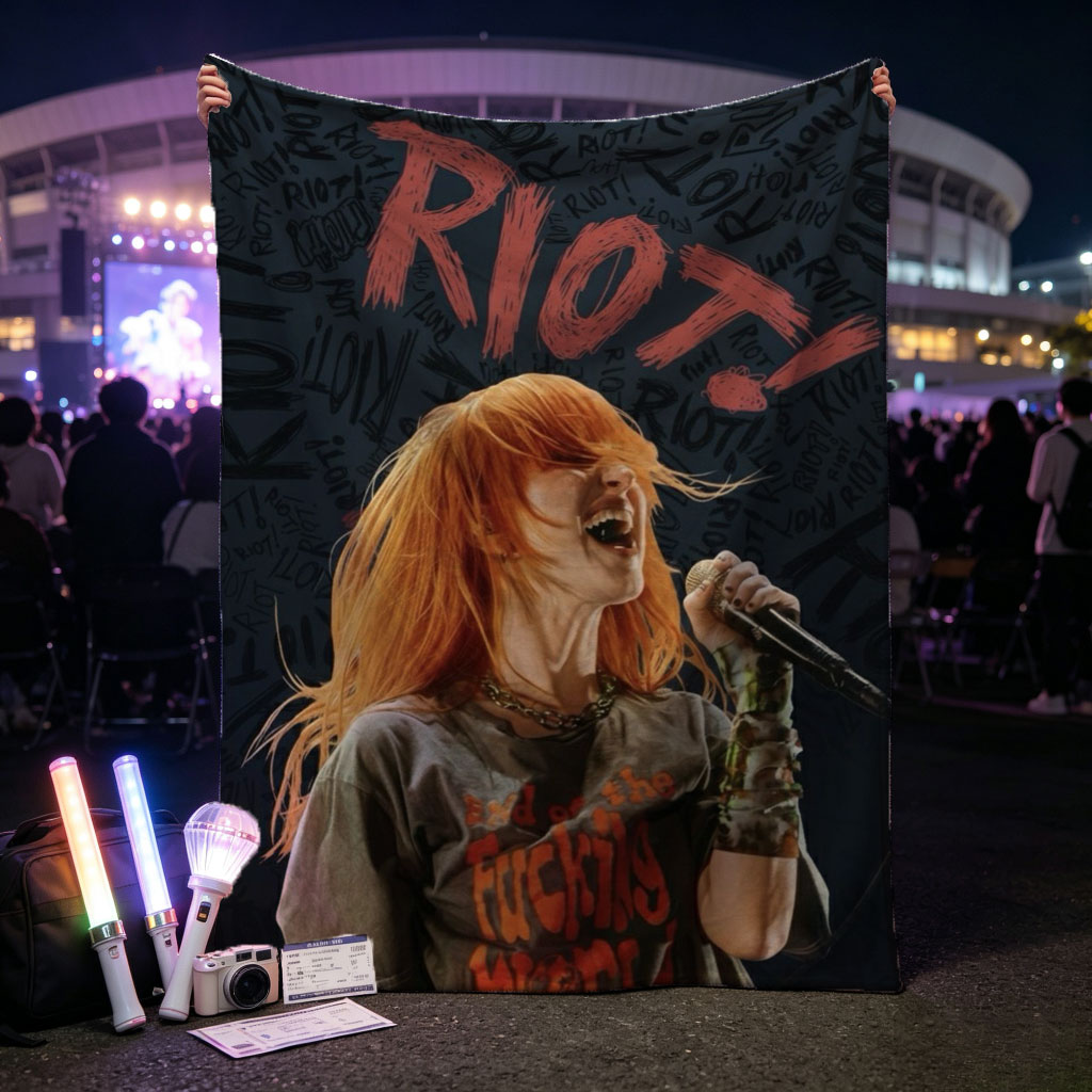 Paramore Riot! Live Performance with Intense Energy and Red Hair in Focus - Blankets