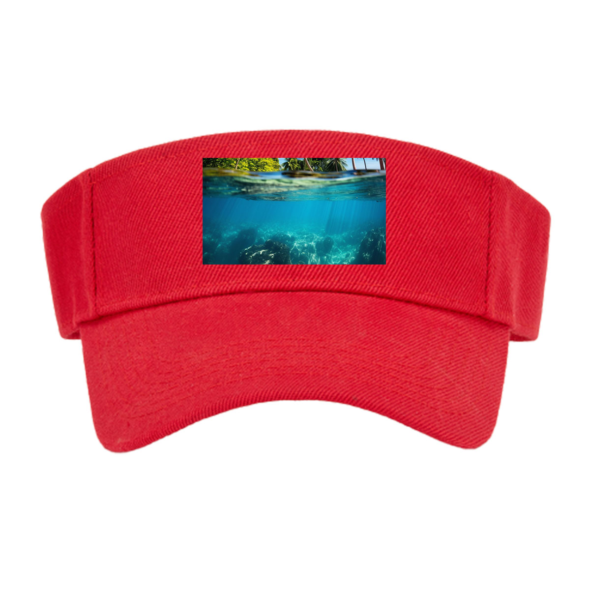 Tropical Paradise: Palm Trees and Coral Reef Underwater -  Visor cap