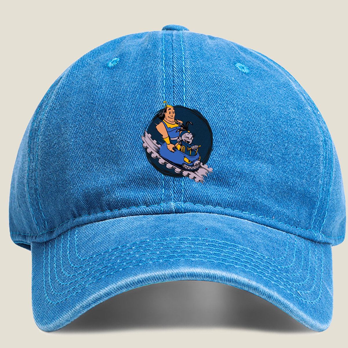 He-Man and Orko Racing in a Monster Cart - Washed Denim - Baseball Cap