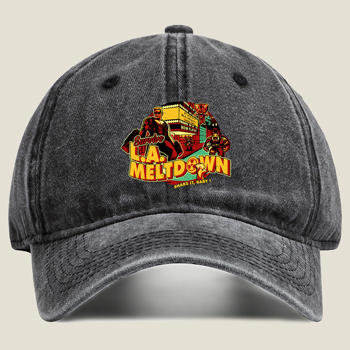 Survive L.A. Meltdown: Biker Gangs & Monsters - Washed Denim - Baseball Cap