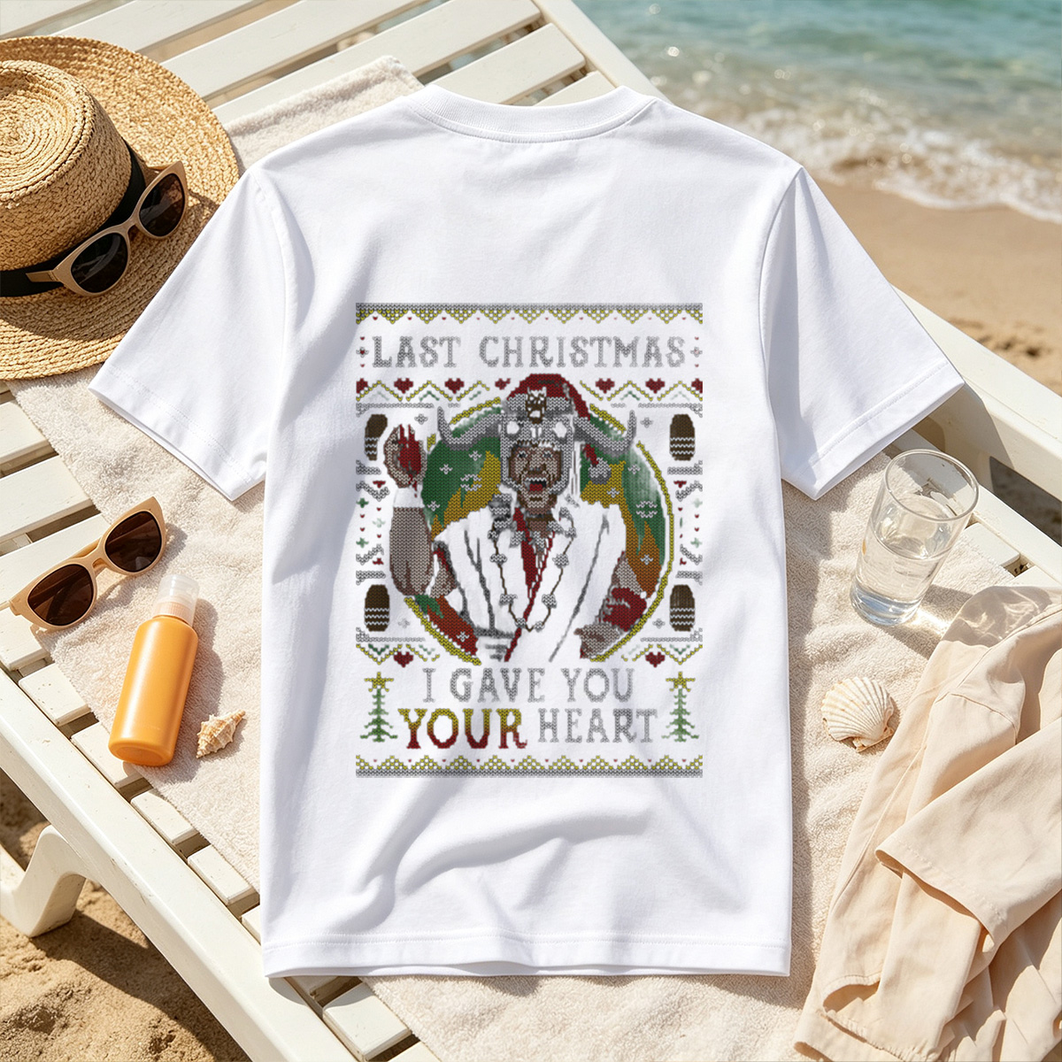 Last Christmas: I Gave You Your Heart - Grinch Ugly Sweater Design - Tee