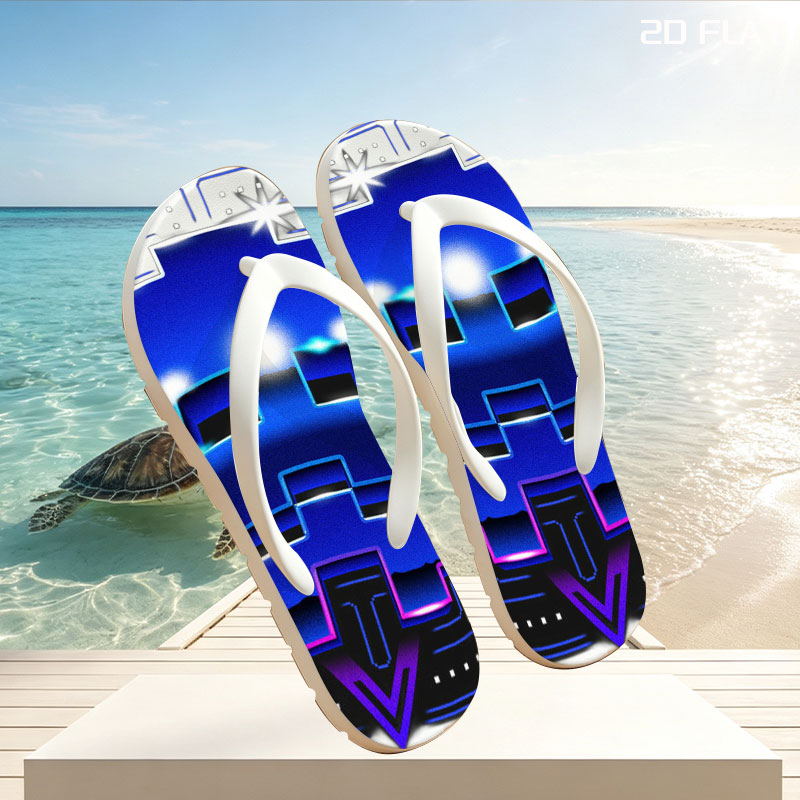 Pac-Man and Ghost in Neon Pixel Maze Adventure -  flip-flops