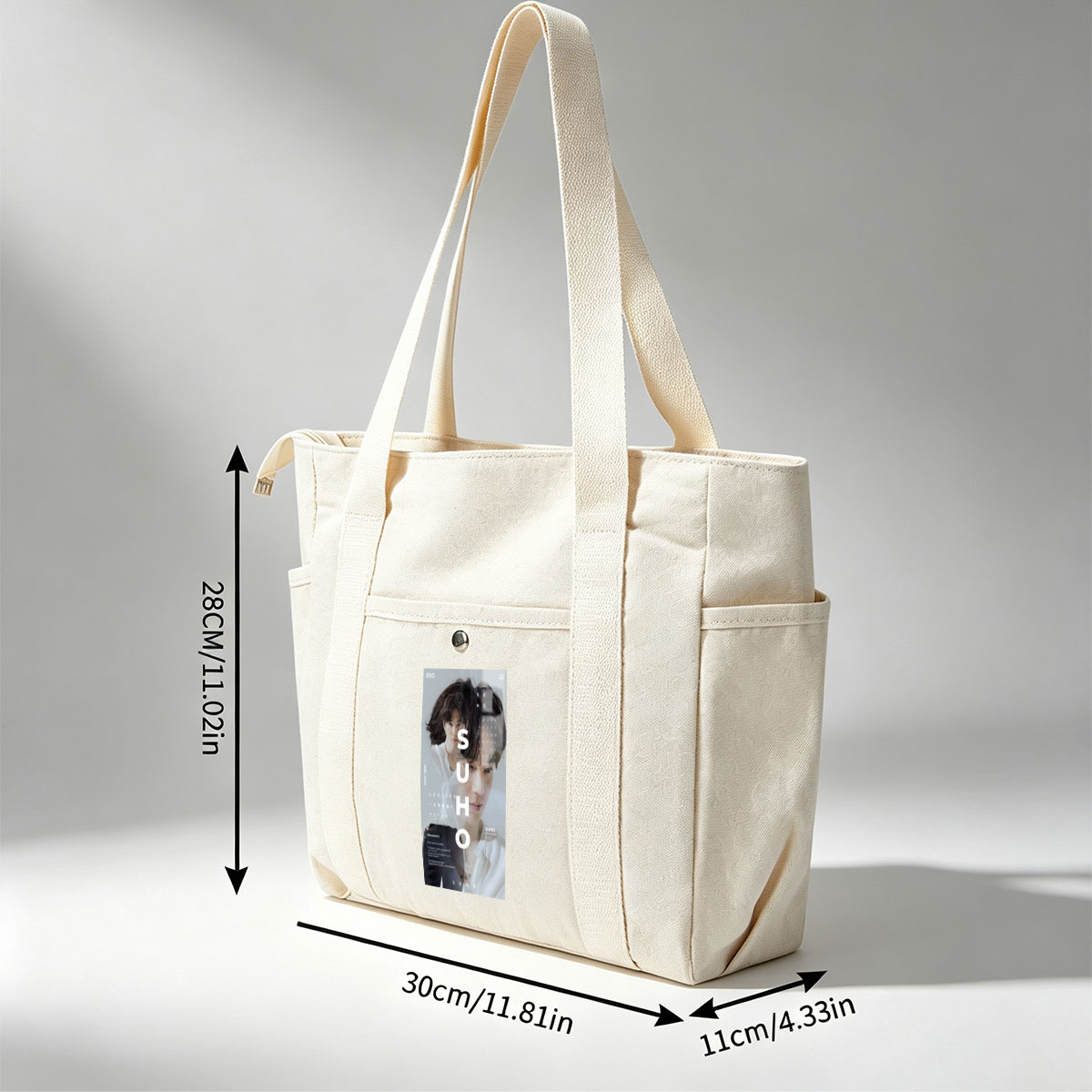 EXO Suho in a Minimalist Portrait with Overlaid Text and Soft Lighting - Multi-pocket bags