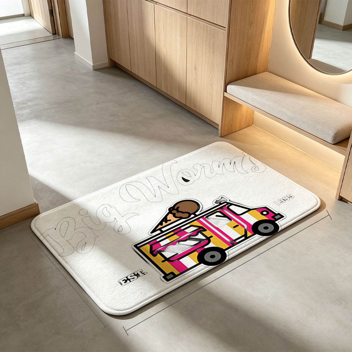 Big Worm's Ice Cream Truck EST. 1995 - Flannel floor mat
