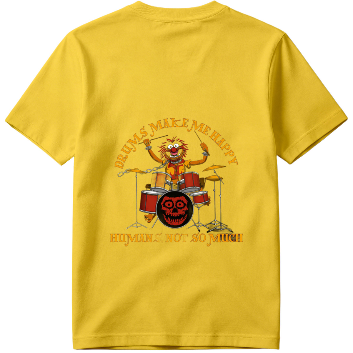 Animal from The Muppets Playing Drums with Skull Design - Tee