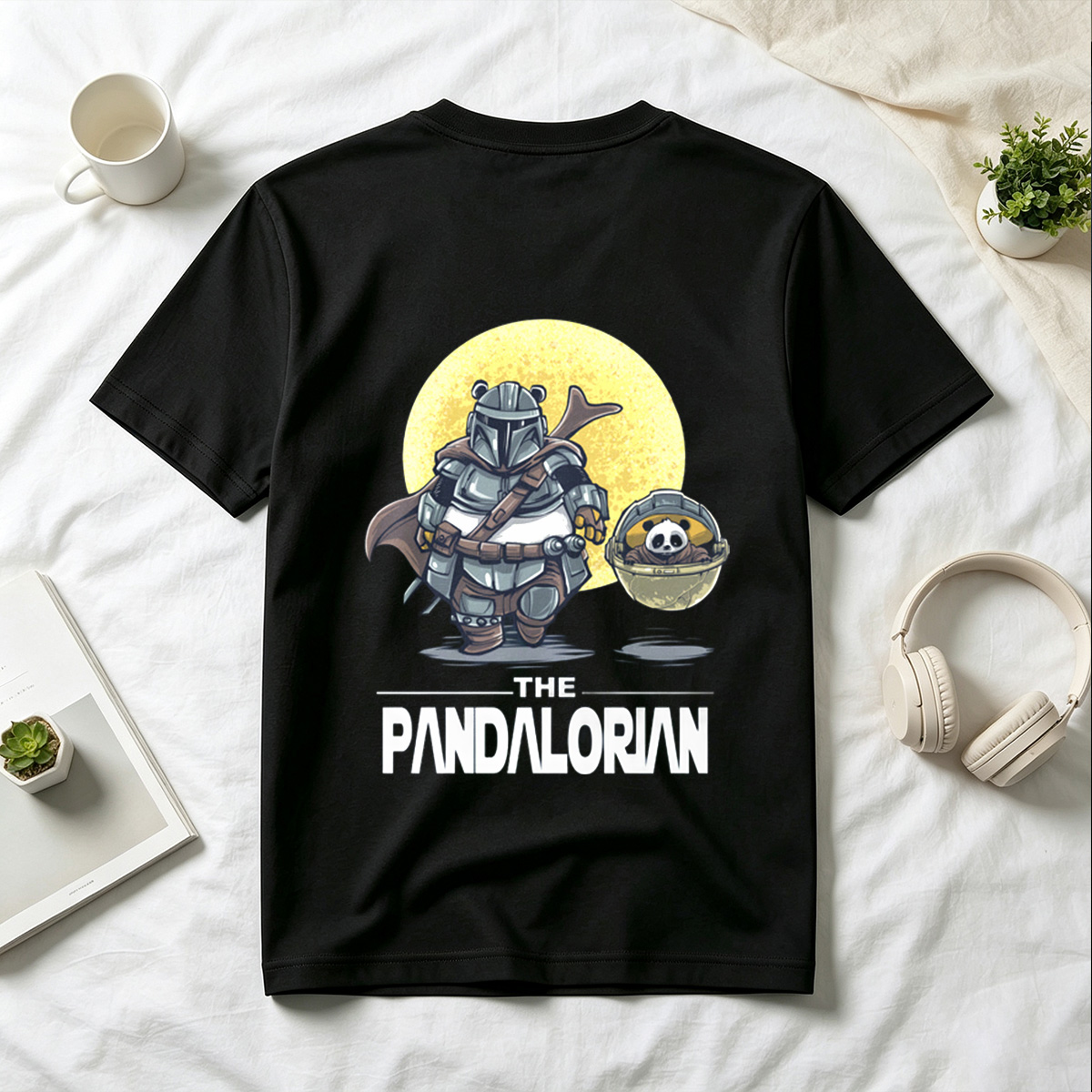 The Mandalorian with a Panda in the Child's Pod - Tee