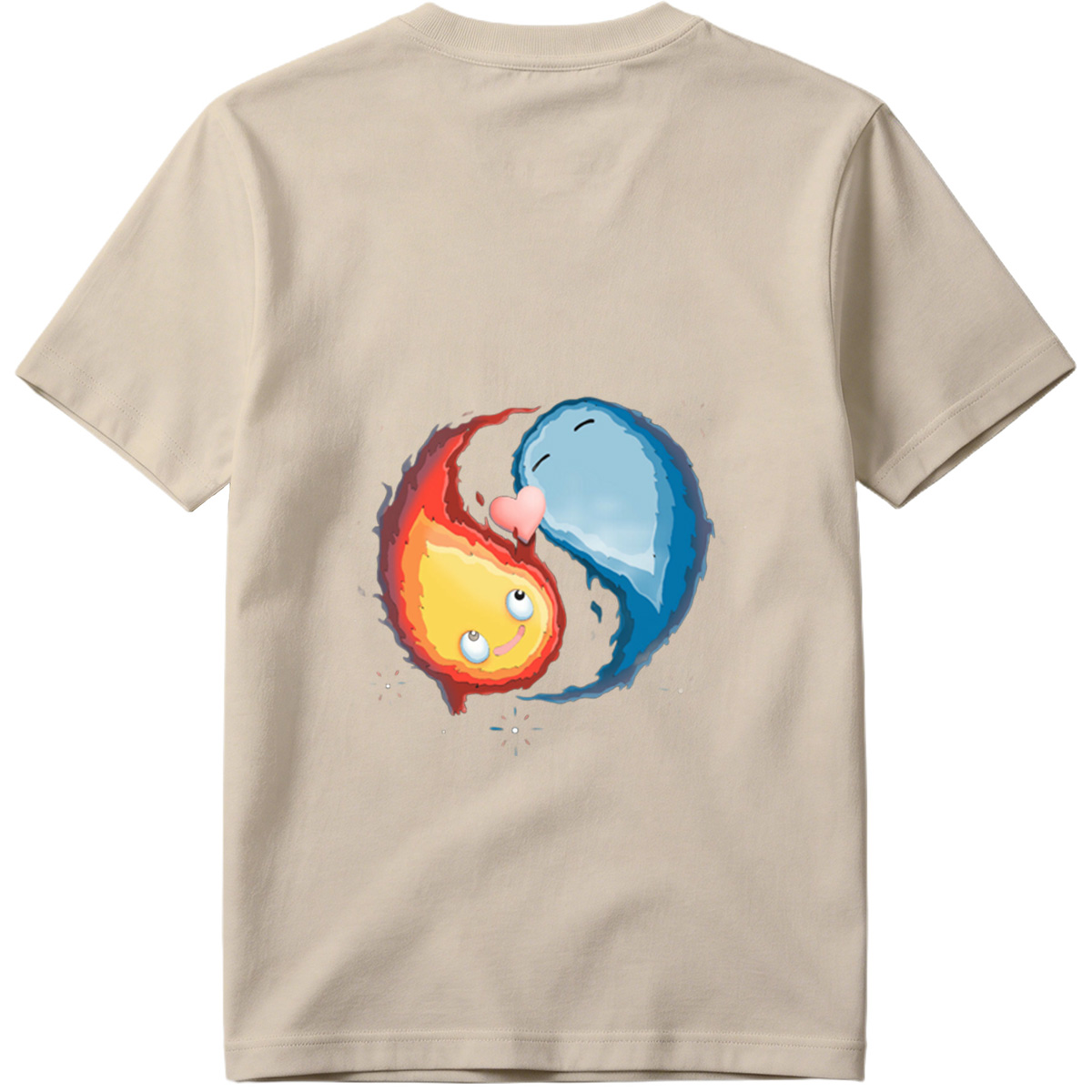 Yin Yang Fire and Ice Characters in Space - Tee