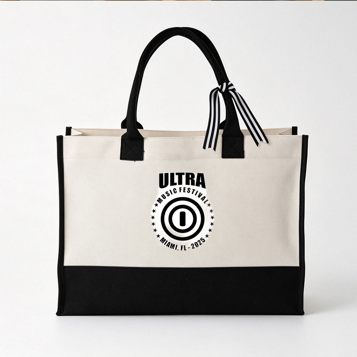 Ultra Music Festival Miami, FL - 2025 - Canvas patchwork gift tote bag