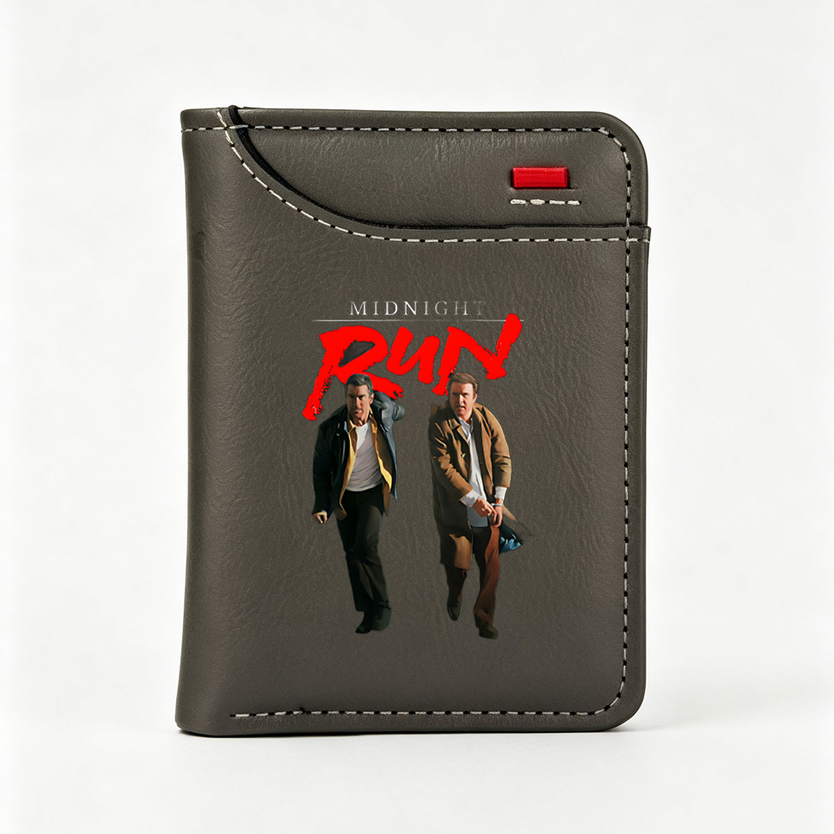 Midnight Run: Robert De Niro and Charles Grodin in Action - Vertical Style Wallet
