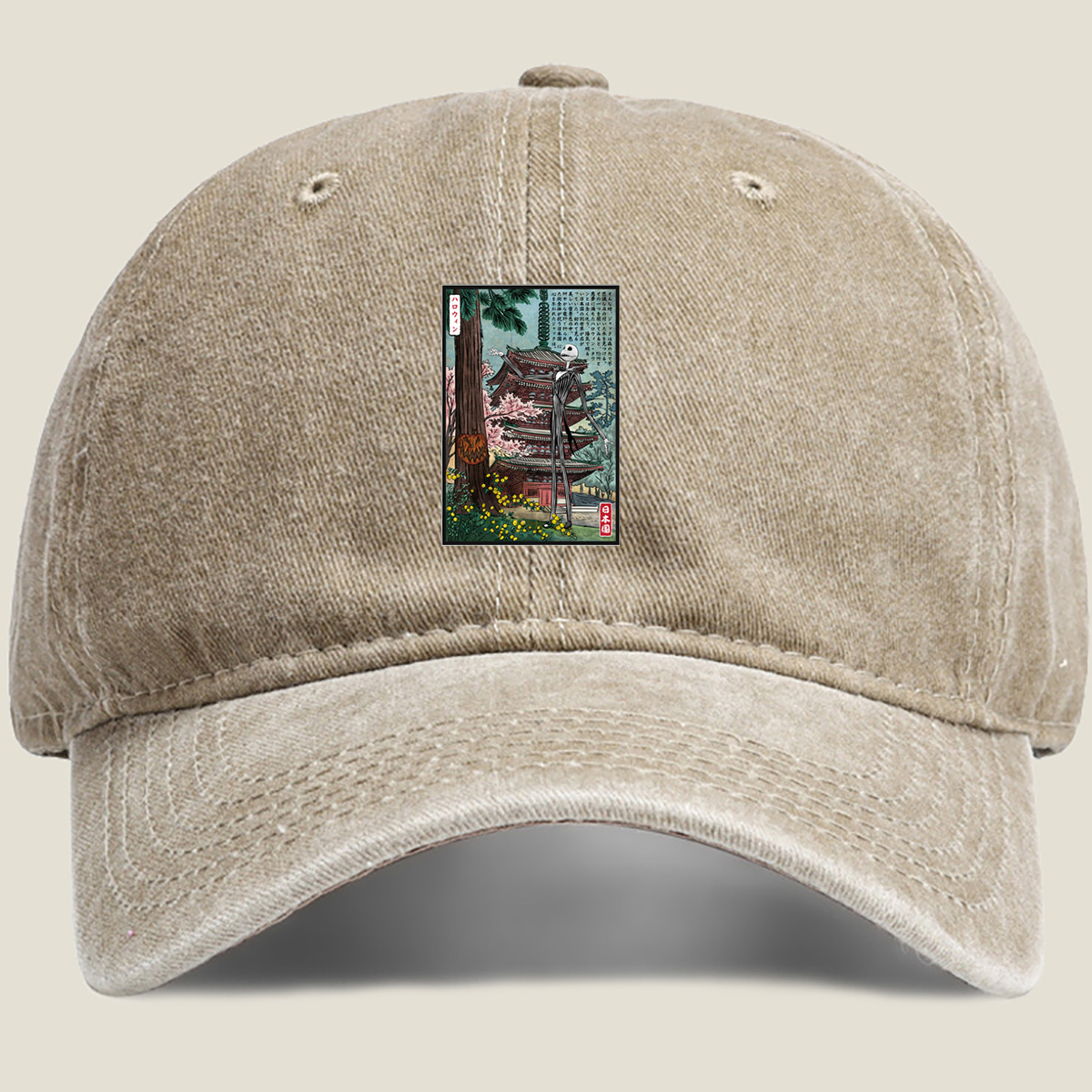 Jack Skellington in Japan - Washed Denim - Baseball Cap