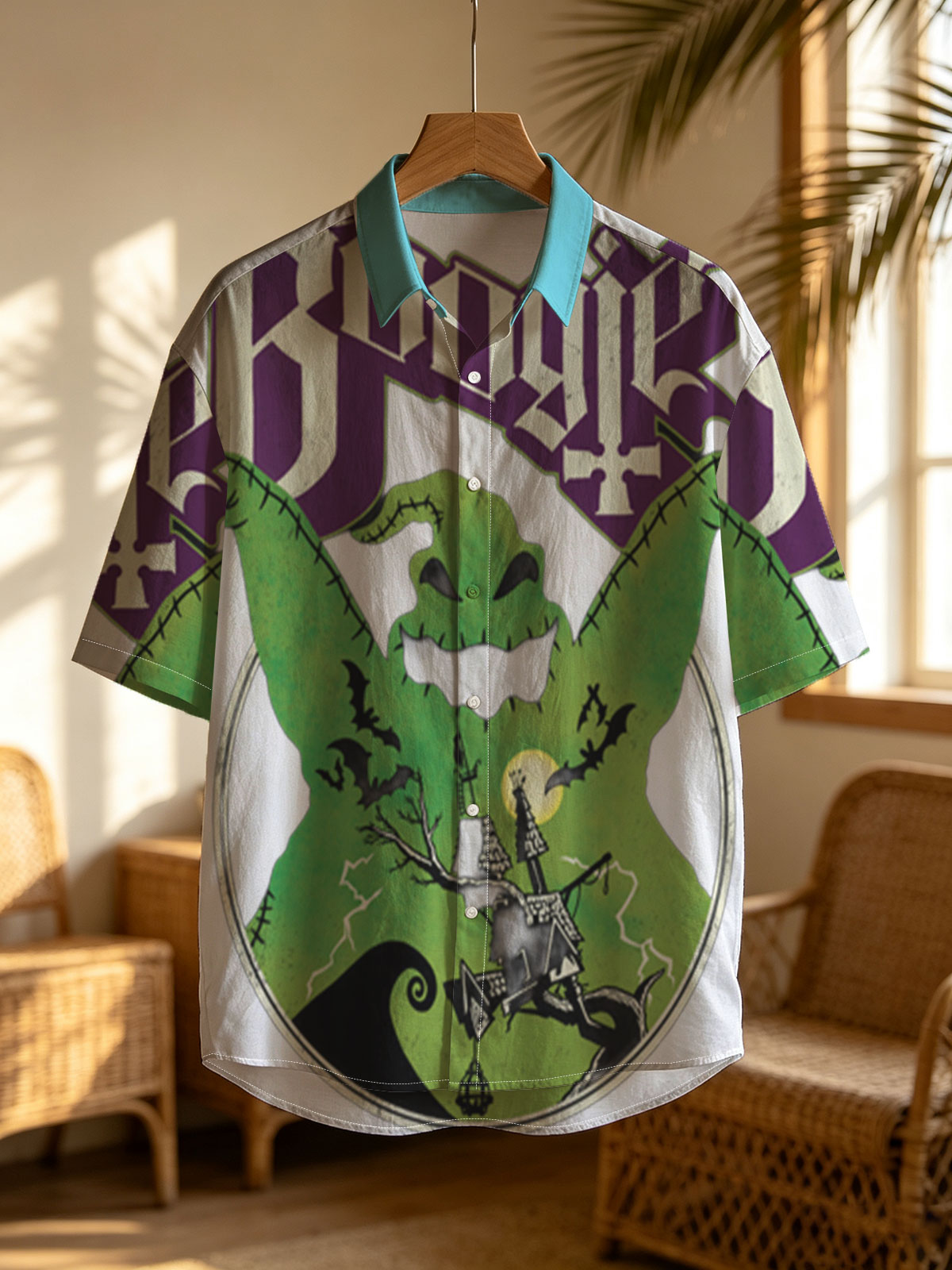 Boogie: Green Monster with Spooky Castle and Bats -  Shirt