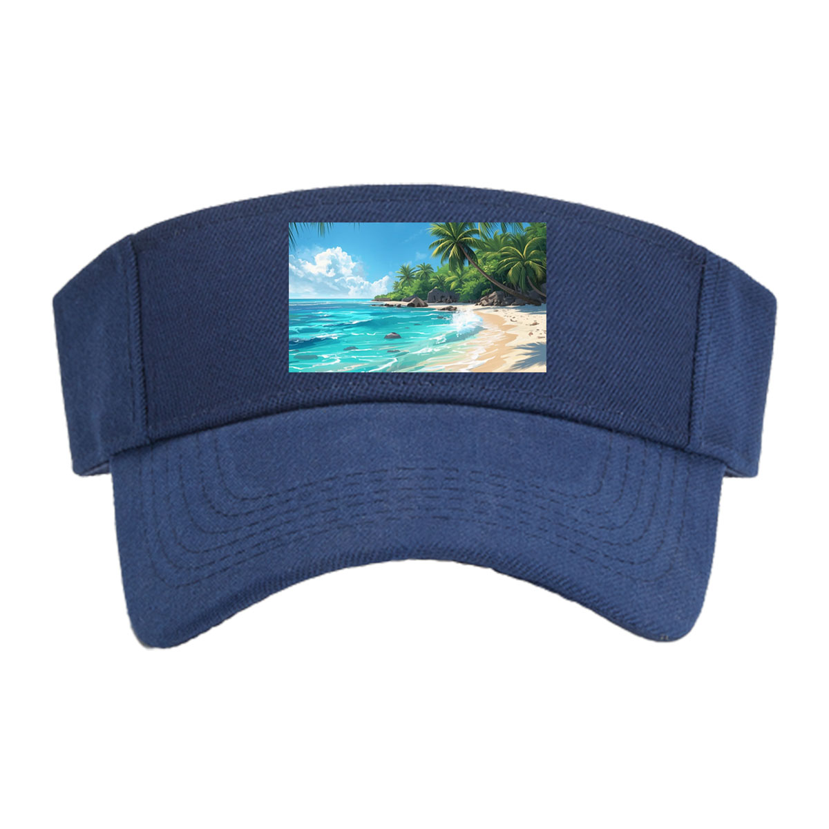 Tropical Beach with Palm Trees and Crystal Clear Water -  Visor cap