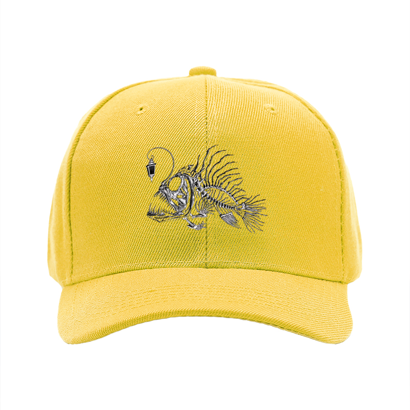1pc New Baseball Cap with Fish Skeleton Print and Lantern Design Unisex Adjustable Hat for Outdoor Activities and Casual Wear Suitable for Adults and Teenagers