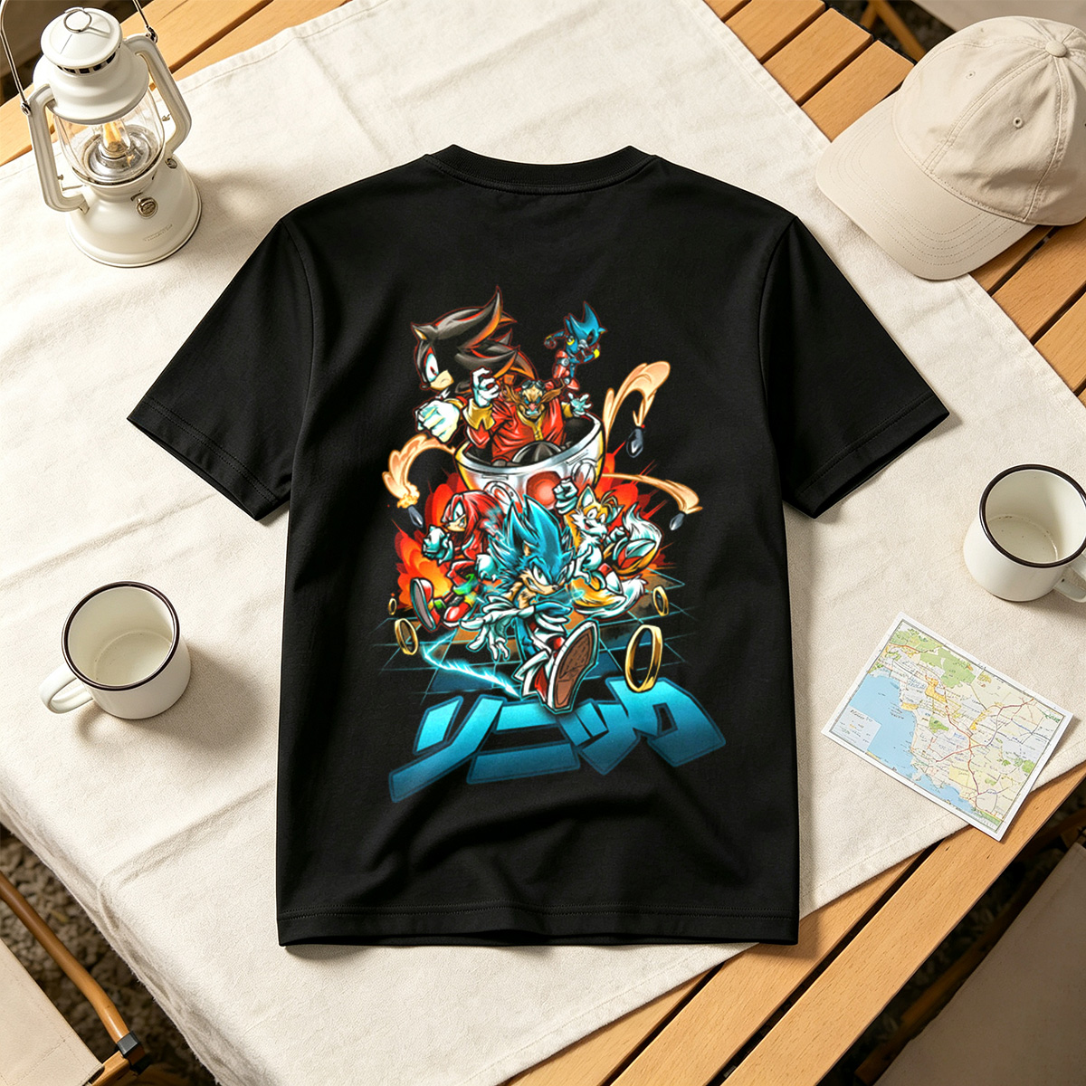 Sonic the Hedgehog: Sonic, Shadow, Knuckles, Tails, and Silver in Action - Tee