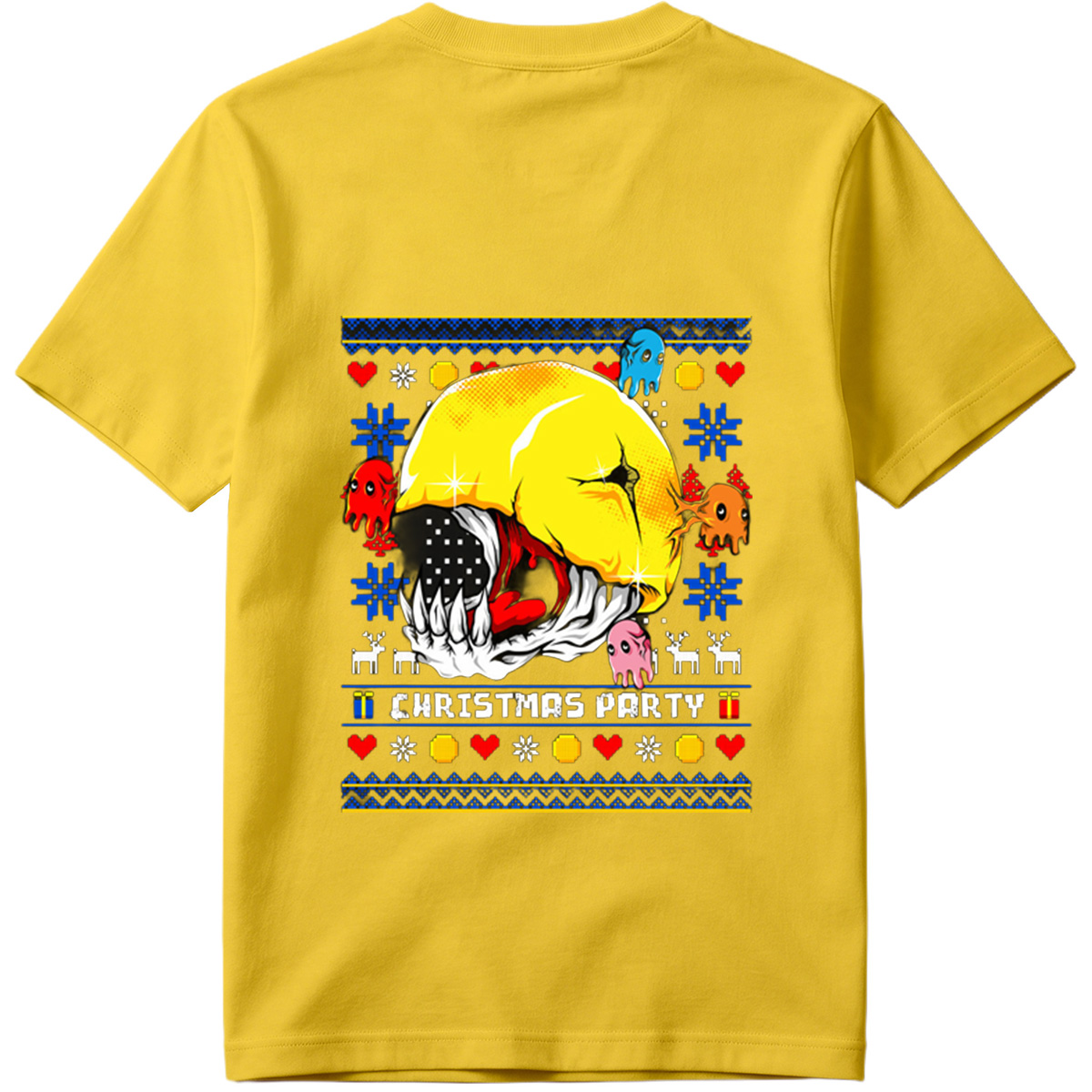 Pac-Man Christmas Party with Ghosts - Tee