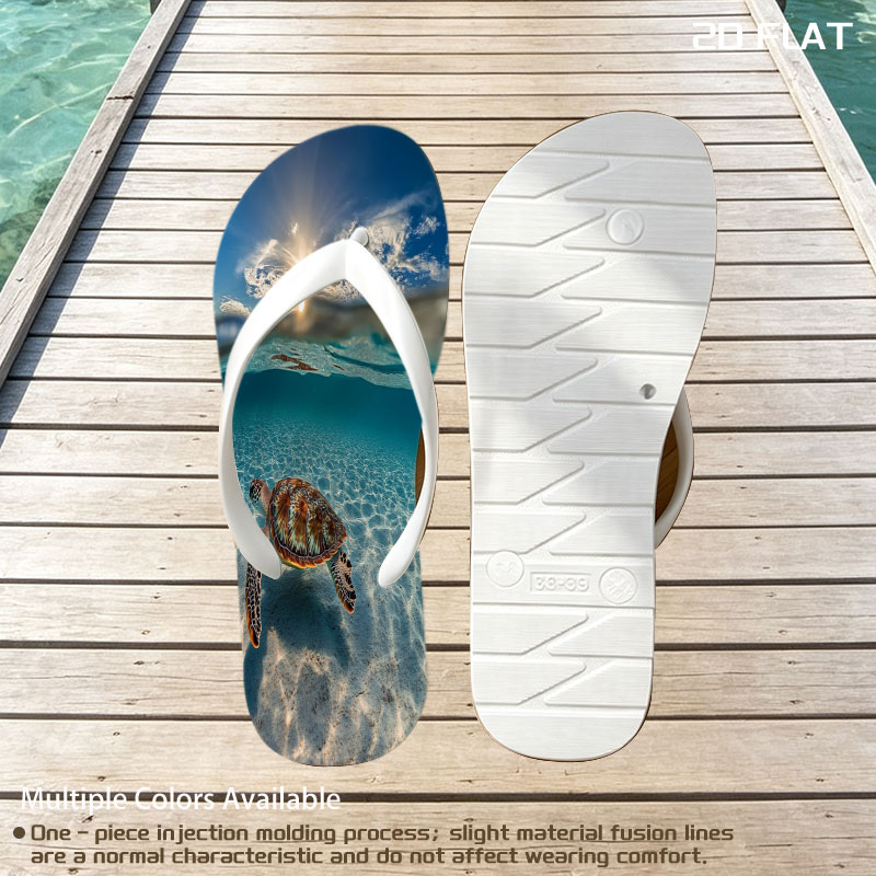 Sea Turtle Swimming in Clear Blue Waters Under Sunlight -  flip-flops
