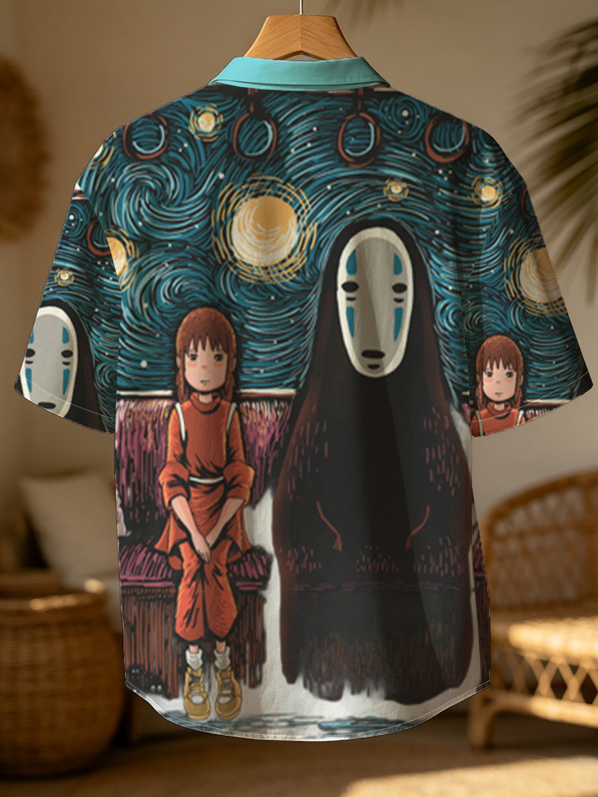 Chihiro and No-Face in a Starry Night Setting -  Shirt