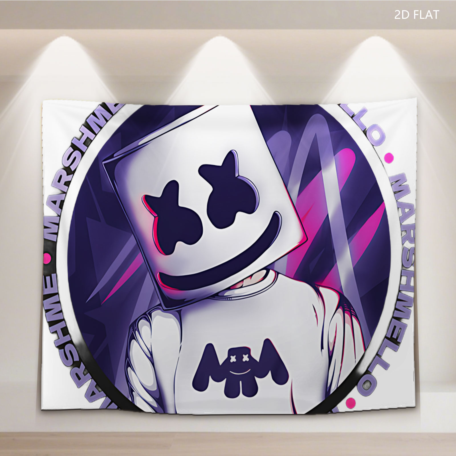 Marshmello - Iconic DJ with Signature Marshmallow Helmet and Logo Design - Tapestry