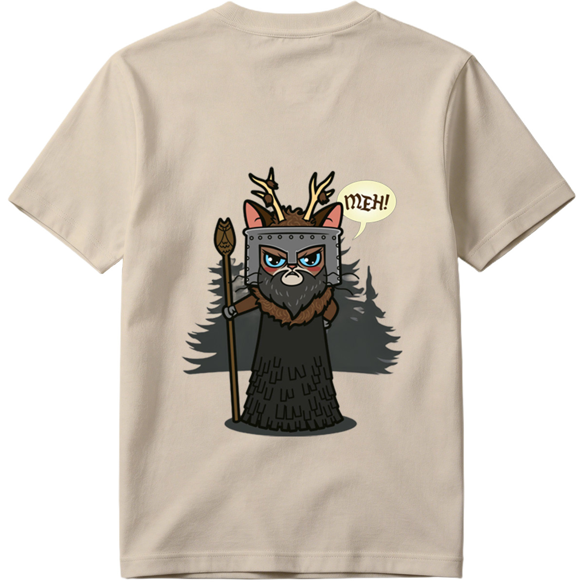 Cat Warrior with Antlers and Spear: 