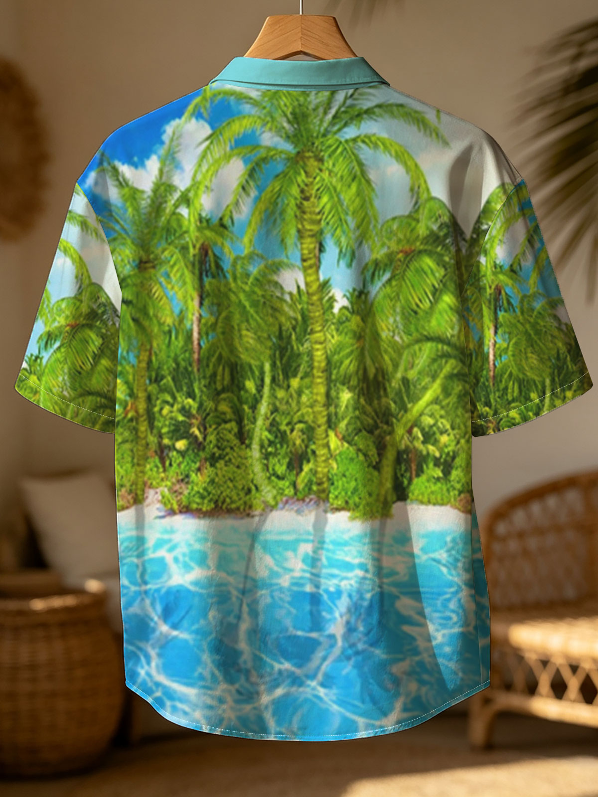 Tropical Paradise with Palm Trees and Crystal Clear Water -  Shirt