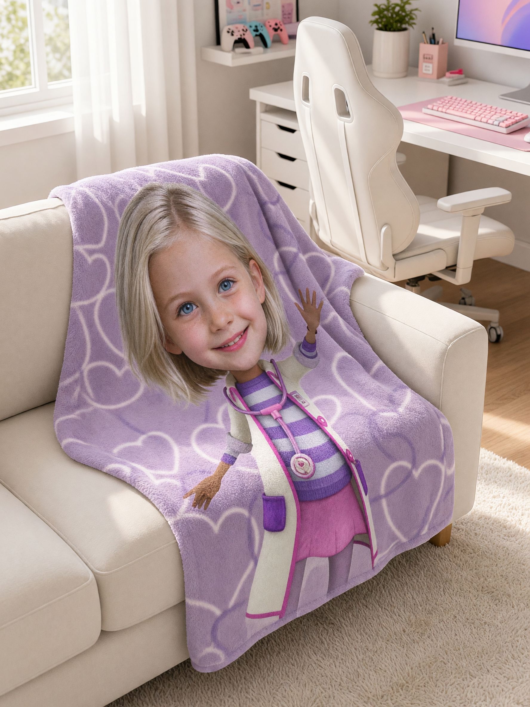 Custom Face Photo Blanket, Personalized Flannel Throw Cover, Ultra Soft Plush Bed Wrap, Ideal Personalized Gift