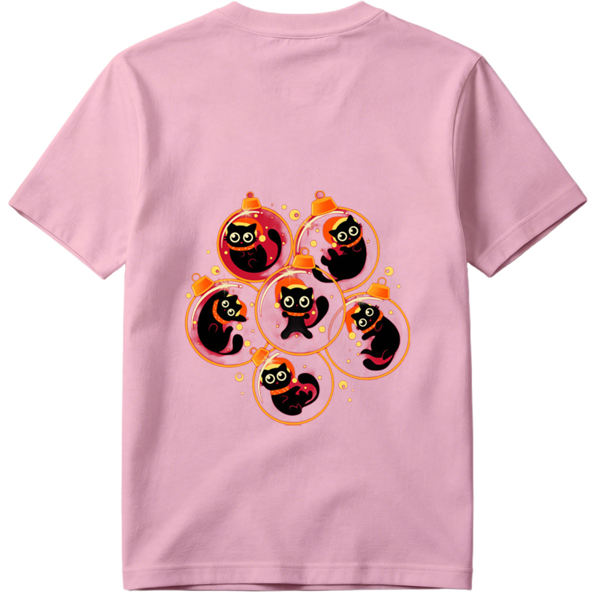 Black Cats in Christmas Ornaments - Tee