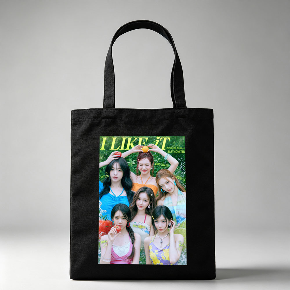 BABYMONSTER Summer Vibes in Colorful Outfits with Fruits and Nature Background - Canvas tote bags