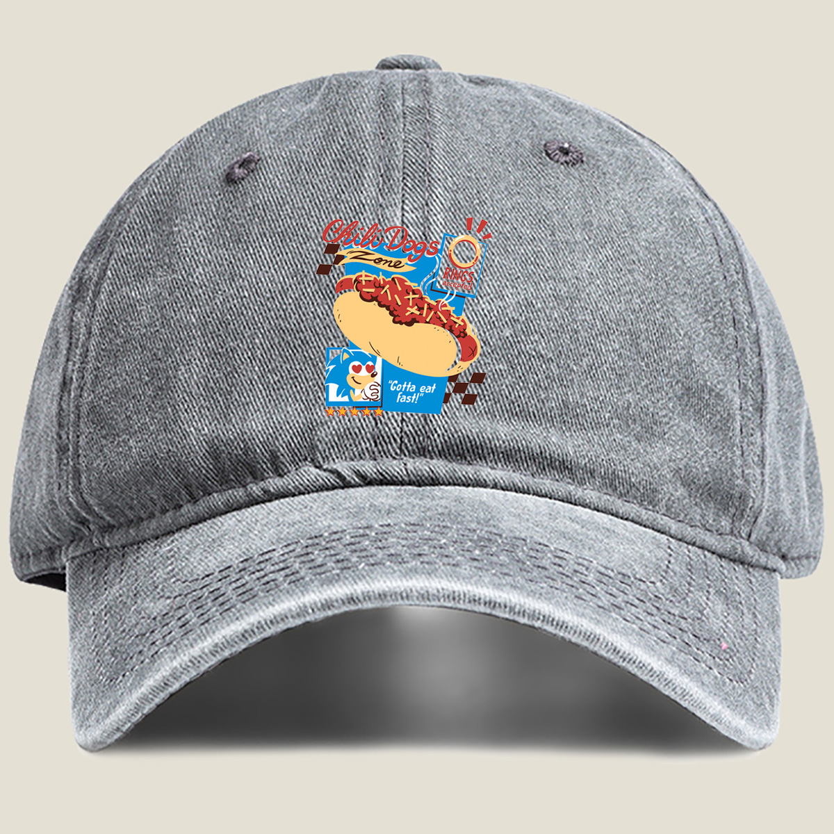 Sonic the Hedgehog Chili Dogs Zone - Washed Denim - Baseball Cap