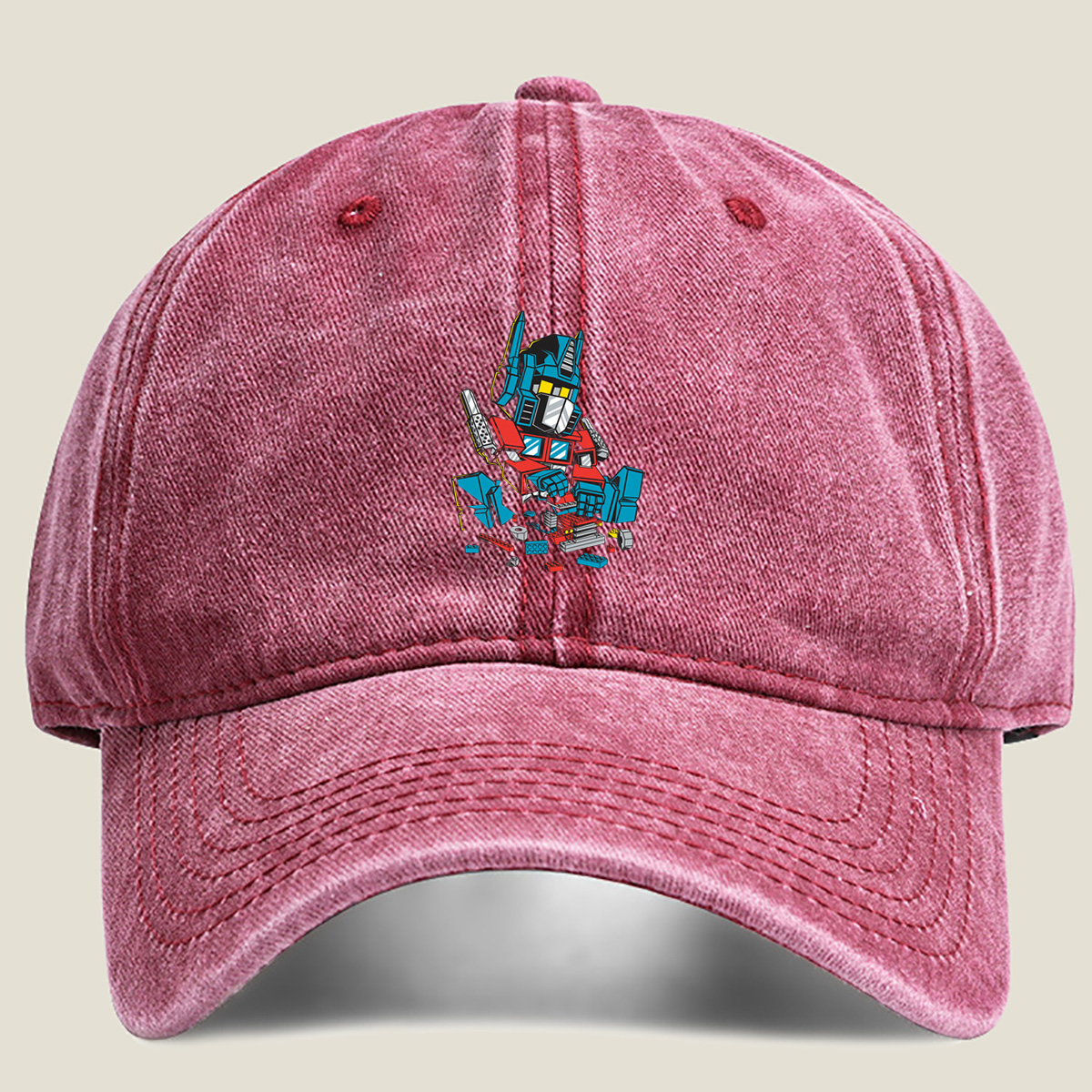 Transformers Optimus Prime LEGO Style - Washed Denim - Baseball Cap