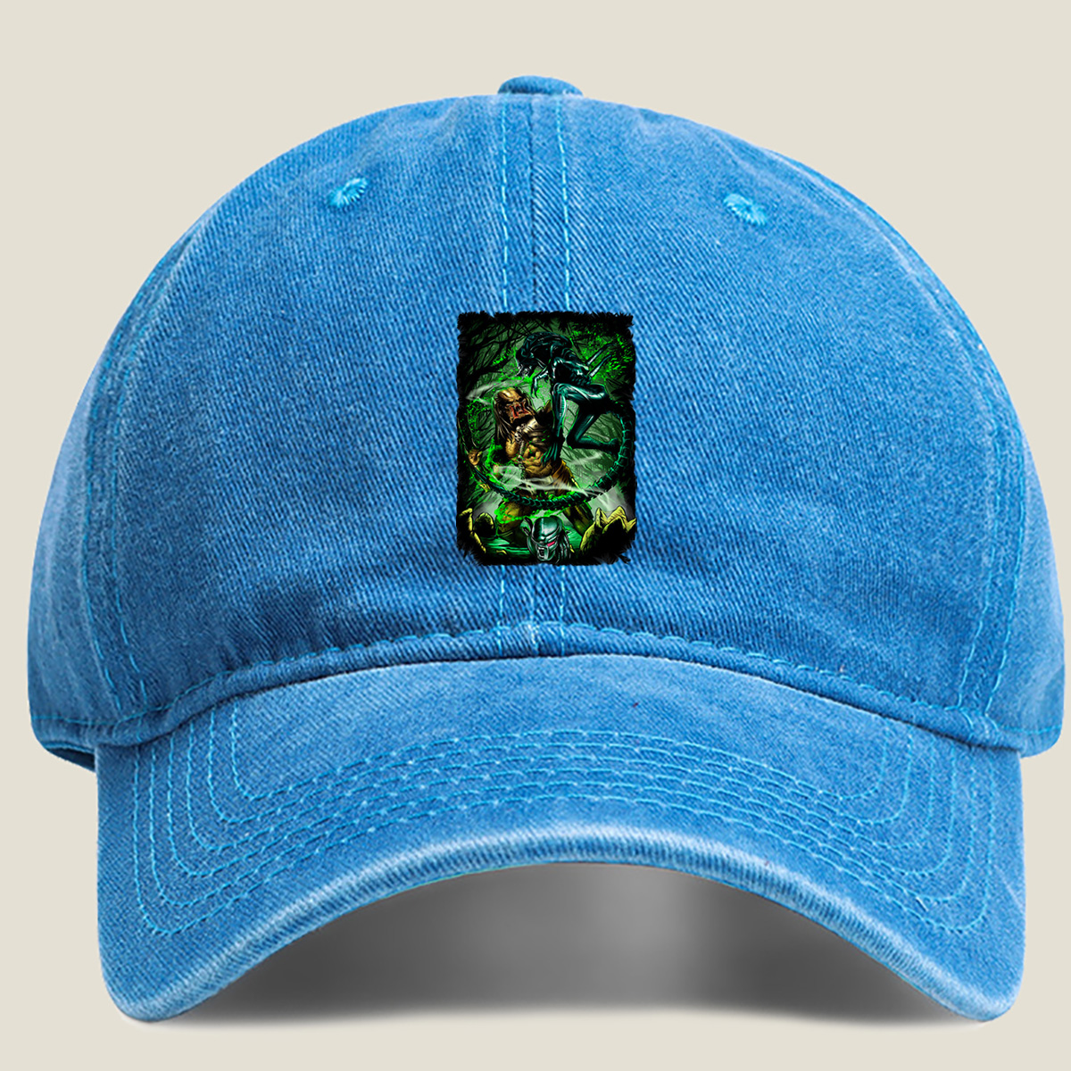 Aliens vs Predator: Xenomorph vs Predator Battle - Washed Denim - Baseball Cap